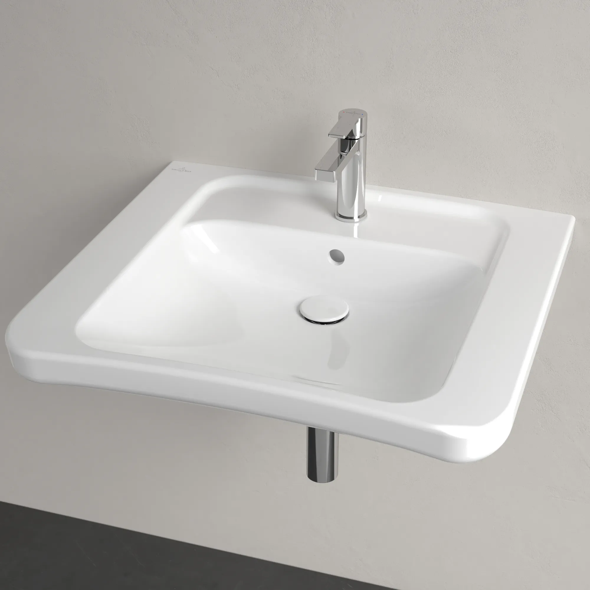 Villeroy & Boch Wandwaschtisch „ViCare“ 650 × 550 × 190 mm, mit Hahnlochbohrung