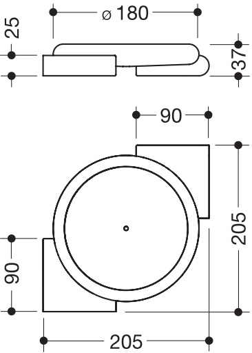 HEWI Eckablage „Serie 477“ in 20,5 × 3,7 × 20,5 cm