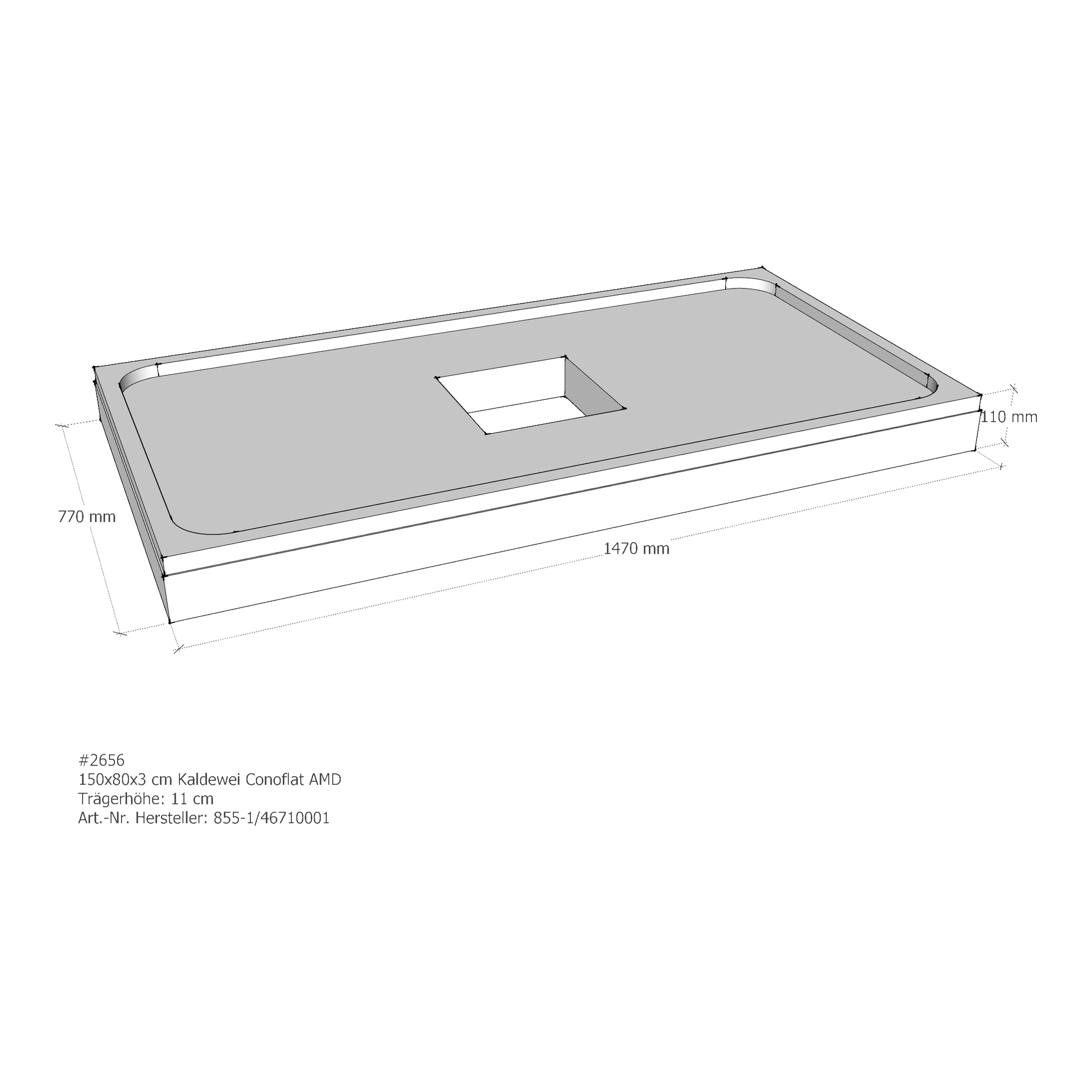 Duschwannenträger für Kaldewei Conoflat 150 × 80 × 2,3 cm Breite: 80 cm / Länge: 150 cm Duschwannenträger für Kaldewei Conoflat 150 × 80 × 2,3 cm Breite: 80 cm / Länge: 150 cm
