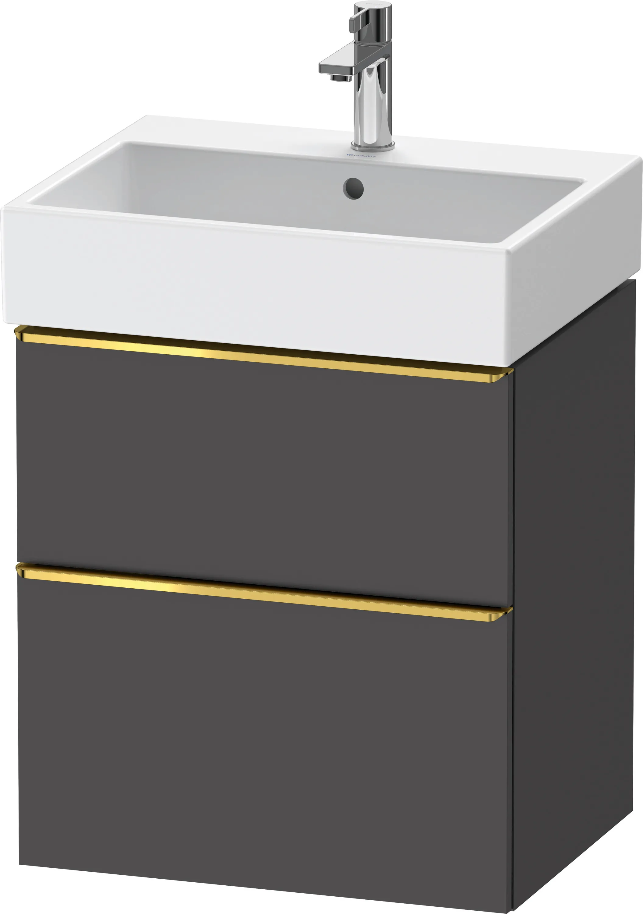 Duravit Waschtischunterschrank wandhängend „D-Neo“ 58,4 × 62,5 × 44,2 cm Graphit Matt