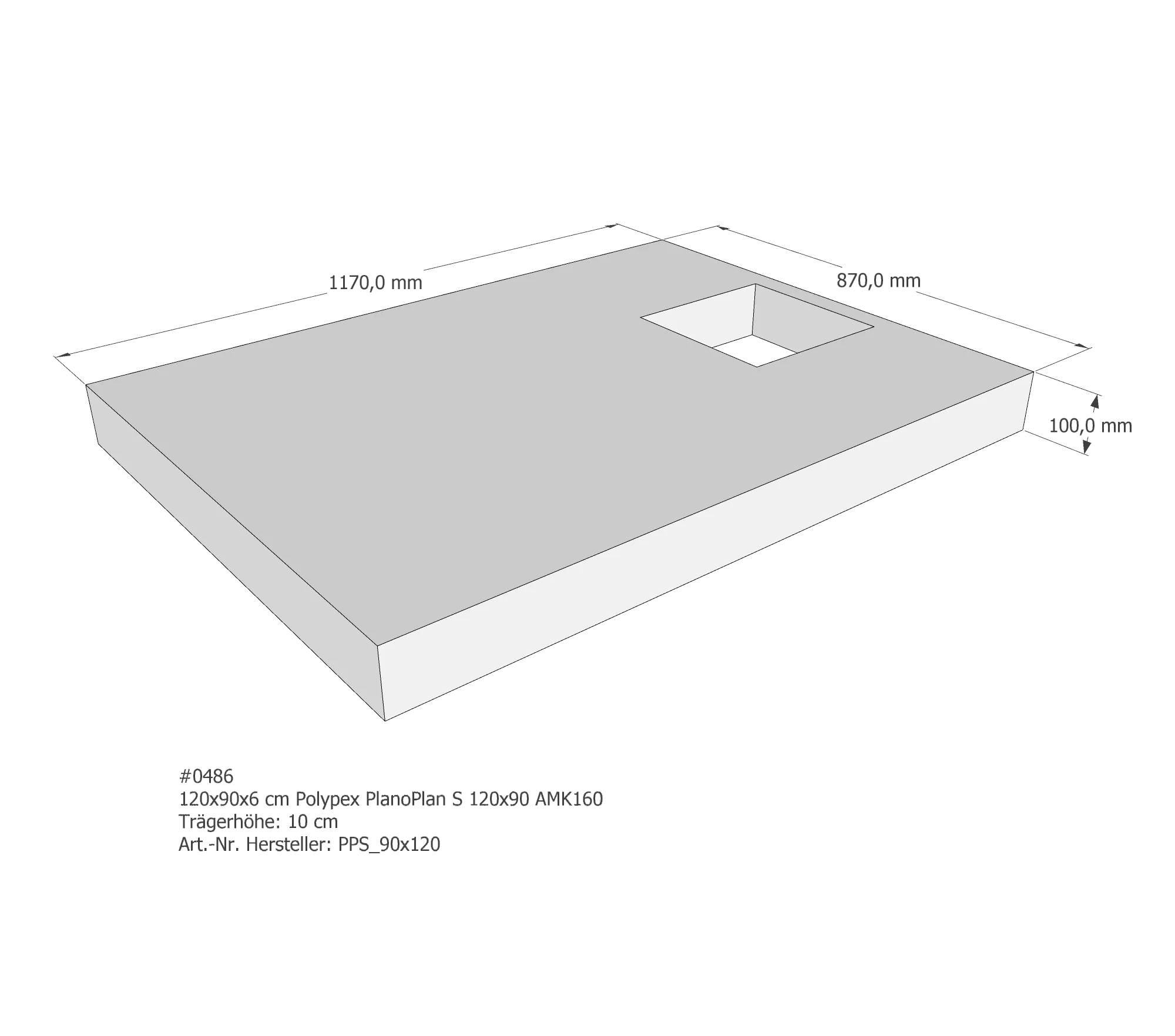 Duschwannenträger für Polypex PlanoPlan S 120 × 90 × 6 cm Duschwannenträger für Polypex PlanoPlan S 120 × 90 × 6 cm