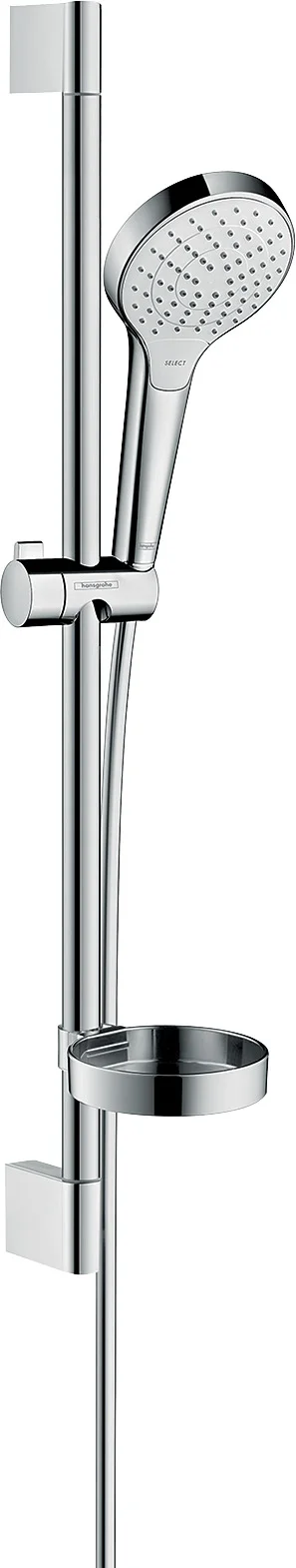 Hansgrohe Croma Select S Brauseset 110 Vario EcoSmart, weiß/chrom, 65 cm Brausestange mit Seifenschale Hansgrohe Croma Select S Brauseset 110 Vario EcoSmart, weiß/chrom, 65 cm Brausestange mit Seifenschale