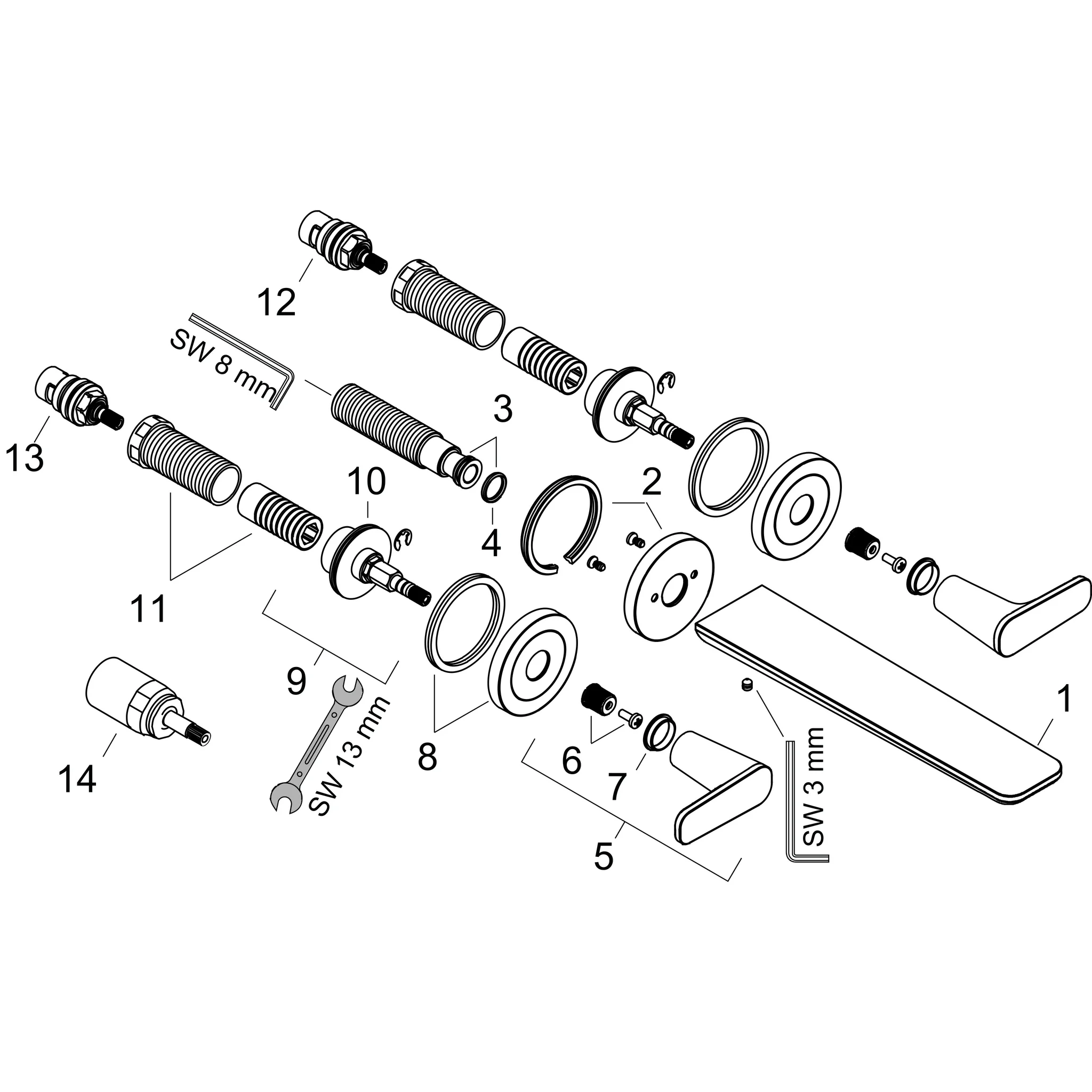 Hansgrohe AXOR Citterio C 3-Loch Wannenarmatur Unterputz Brushed Bronze Ausladung 222 mm Normalstrahl Durchfluss 20 l/min Wandmontage Hansgrohe AXOR Citterio C 3-Loch Wannenarmatur Unterputz Brushed Bronze Ausladung 222 mm Normalstrahl Durchfluss 20 l/min Wandmontage