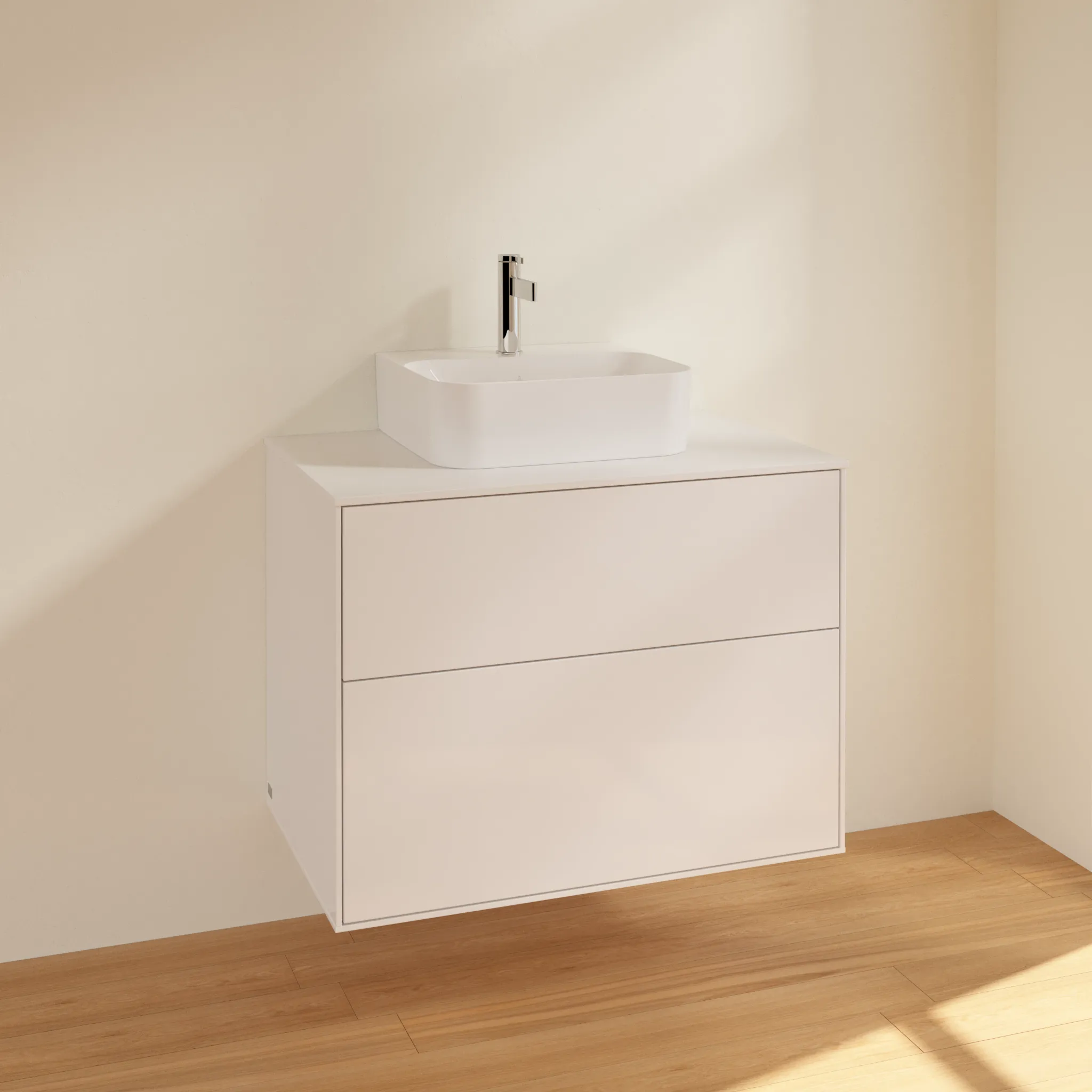 Villeroy & Boch Waschtischunterschrank „Finion“ für Schrankwaschtisch 80 × 60,3 × 50,1 cm 2 Schubladen, für Waschtischposition mittig mittig