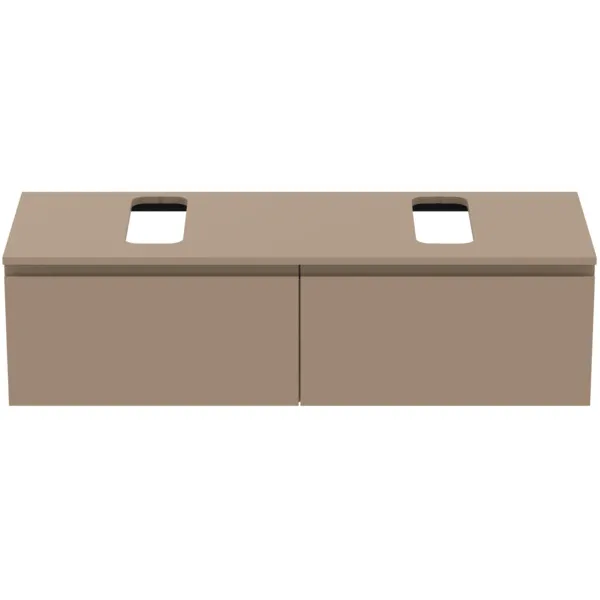 Ideal Standard Waschtischunterschrank Finesse, links/rechts, 1402x505x378mm, 2 Auszüge, Greige matt Ideal Standard Waschtischunterschrank Finesse, links/rechts, 1402x505x378mm, 2 Auszüge, Greige matt