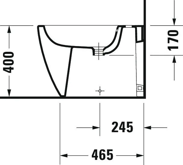 Duravit Stand-Bidet back to wall „Soleil by Starck“, Befestigung sichtbar 37 × 60 × 40 cm