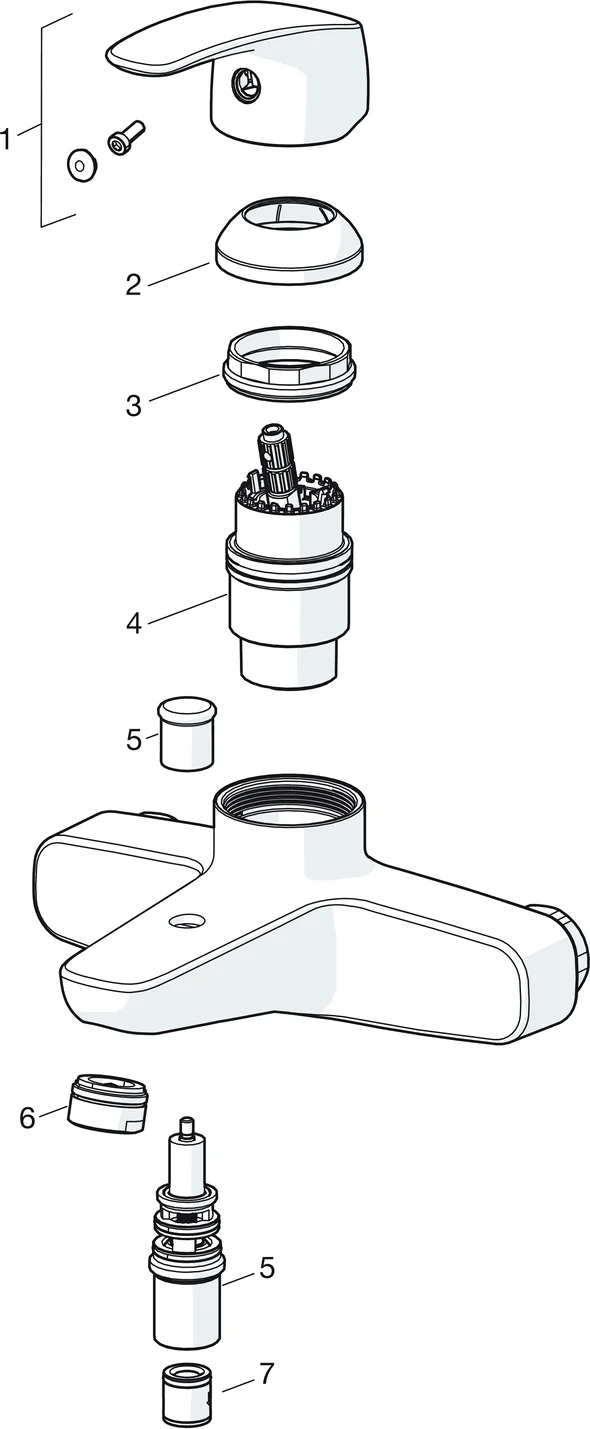 HansaPINTO Wannen- und Brausearmatur HansaPINTO 4511 Ausladung 166 mm DN15 Chrom