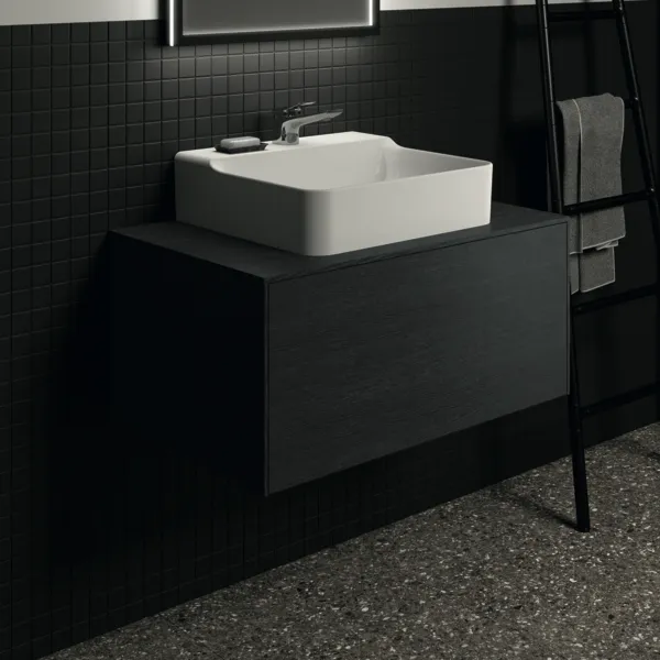 Ideal Standard Waschtischunterschrank „Conca“ 80,2 × 37 × 50,5 cm Eiche geflammt Furnier Ideal Standard Waschtischunterschrank „Conca“ 80,2 × 37 × 50,5 cm Eiche geflammt Furnier