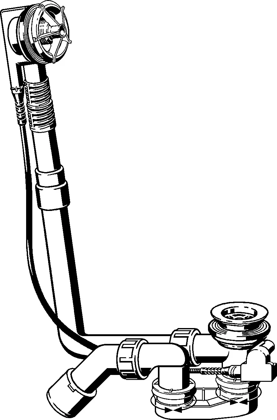 Viega Ab- und Überlaufgarnitur Modell 6162.1 „Multiplex“ für Standardwannen (Ablauf am Fußende)