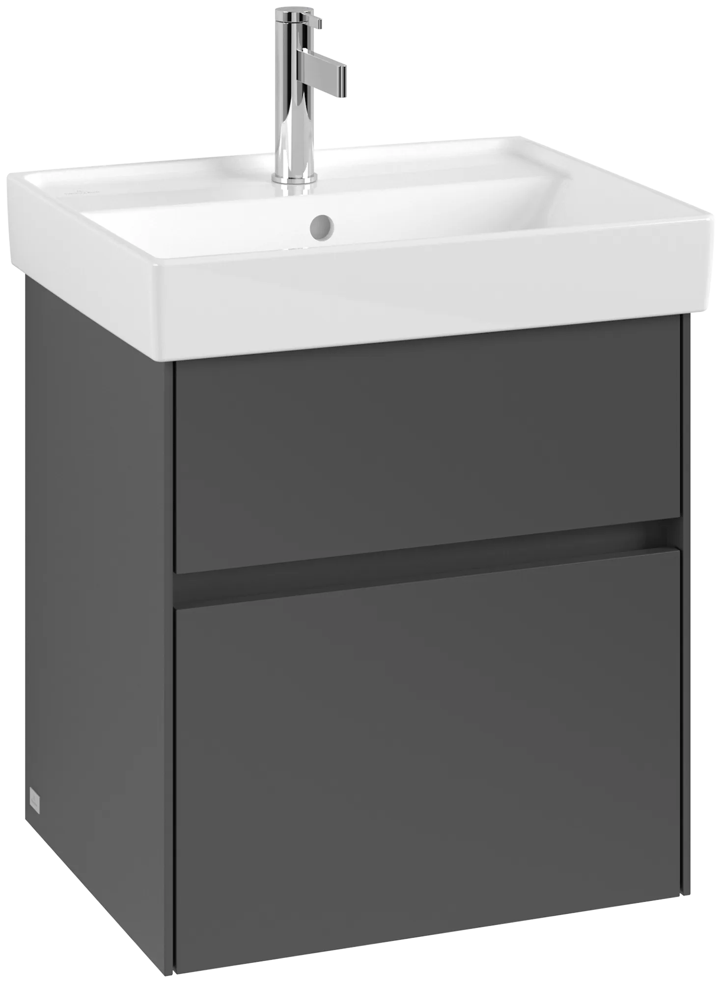 Villeroy & Boch Waschtischunterschrank „Collaro“ 510 × 546 × 414 mm Graphite, für Becken mittig, ohne Beleuchtung Villeroy & Boch Waschtischunterschrank „Collaro“ 510 × 546 × 414 mm Graphite, für Becken mittig, ohne Beleuchtung