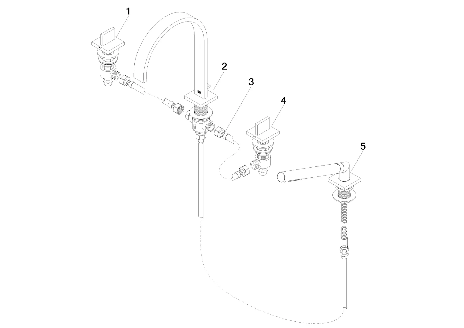 Dornbracht MEM Wannen-Vierlochbatterie Chrom, Ausladung 220 mm Dornbracht MEM Wannen-Vierlochbatterie Chrom, Ausladung 220 mm