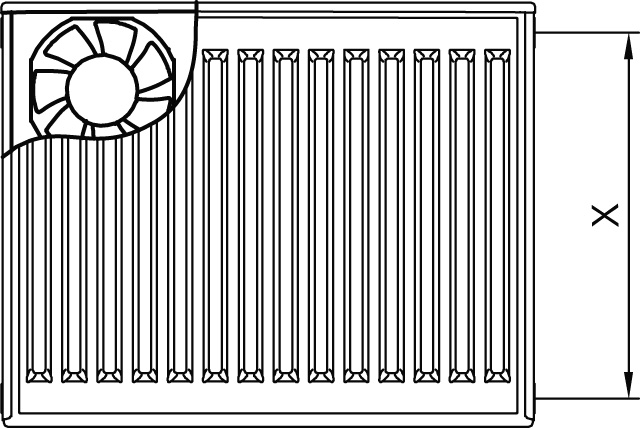 Kermi Wärmepumpen-Flachheizkörper „x-flair“ 40 × 90 cm in Reed