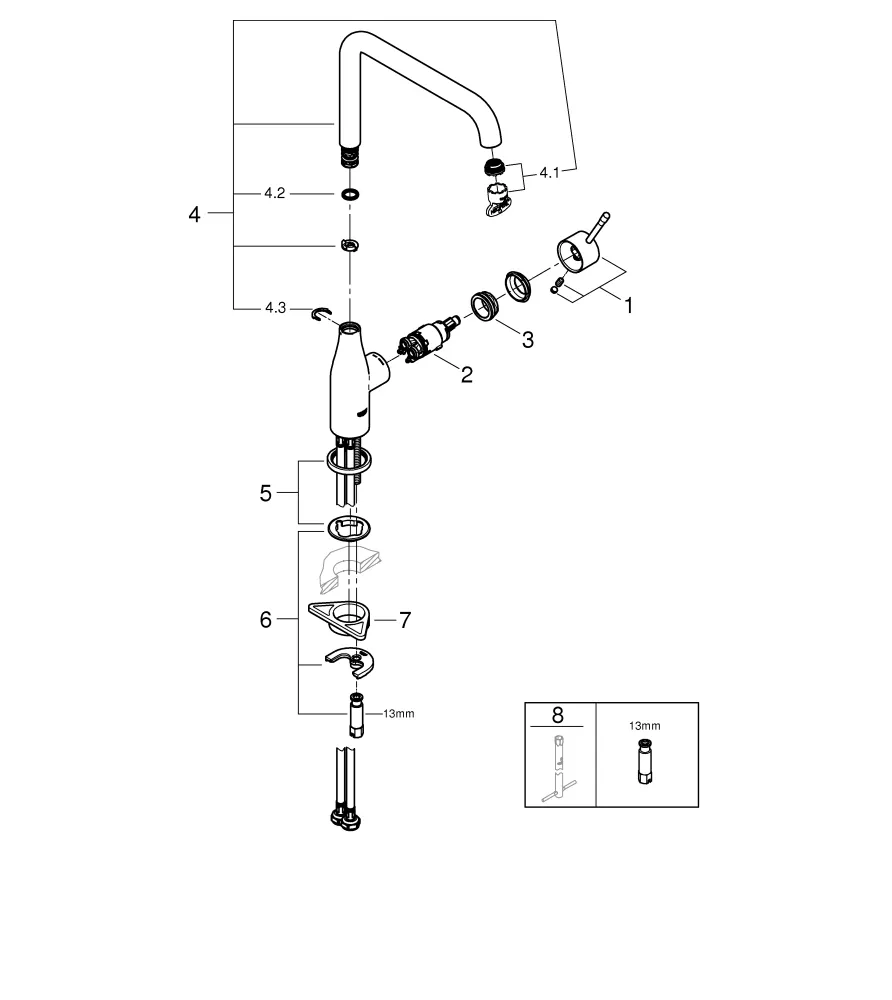 Grohe Essence Einhand-Spültischbatterie 30505, chrom Grohe Essence Einhand-Spültischbatterie 30505, chrom