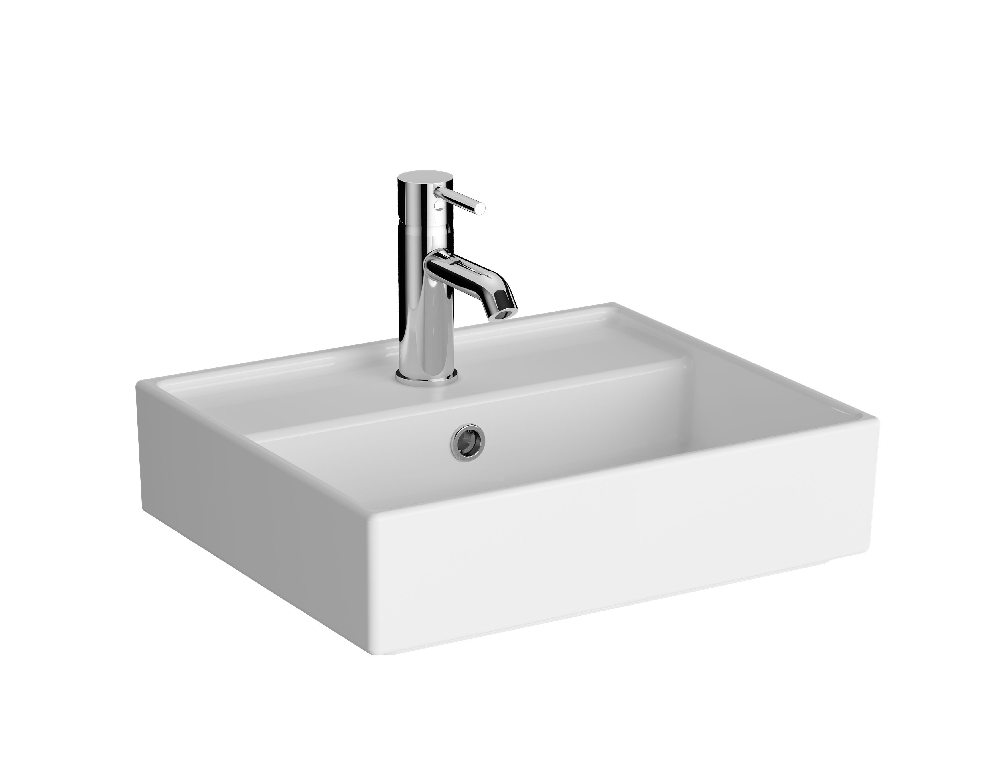 ArchiPlan Waschtisch Compact 45 x 38 cm rechteckig wandgebunden mit Hahnloch mit Überlaufloch Weiß Hochglanz mit Oberflächenveredelung Clean ArchiPlan Waschtisch Compact 45 x 38 cm rechteckig wandgebunden mit Hahnloch mit Überlaufloch Weiß Hochglanz mit Oberflächenveredelung Clean