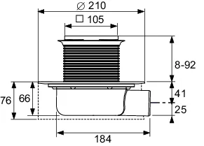 TECEdrainpoint S 114 Ablaufset superflach mit werkseitig angebrachter Seal System Dichtmanschette