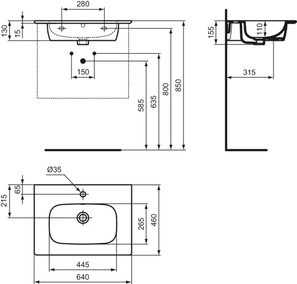 Möbelpaket i.life A mit Waschtisch 60cm und Unterschrank mit schwarzem Griff Weiß matt Möbelpaket i.life A mit Waschtisch 60cm und Unterschrank mit schwarzem Griff Weiß matt