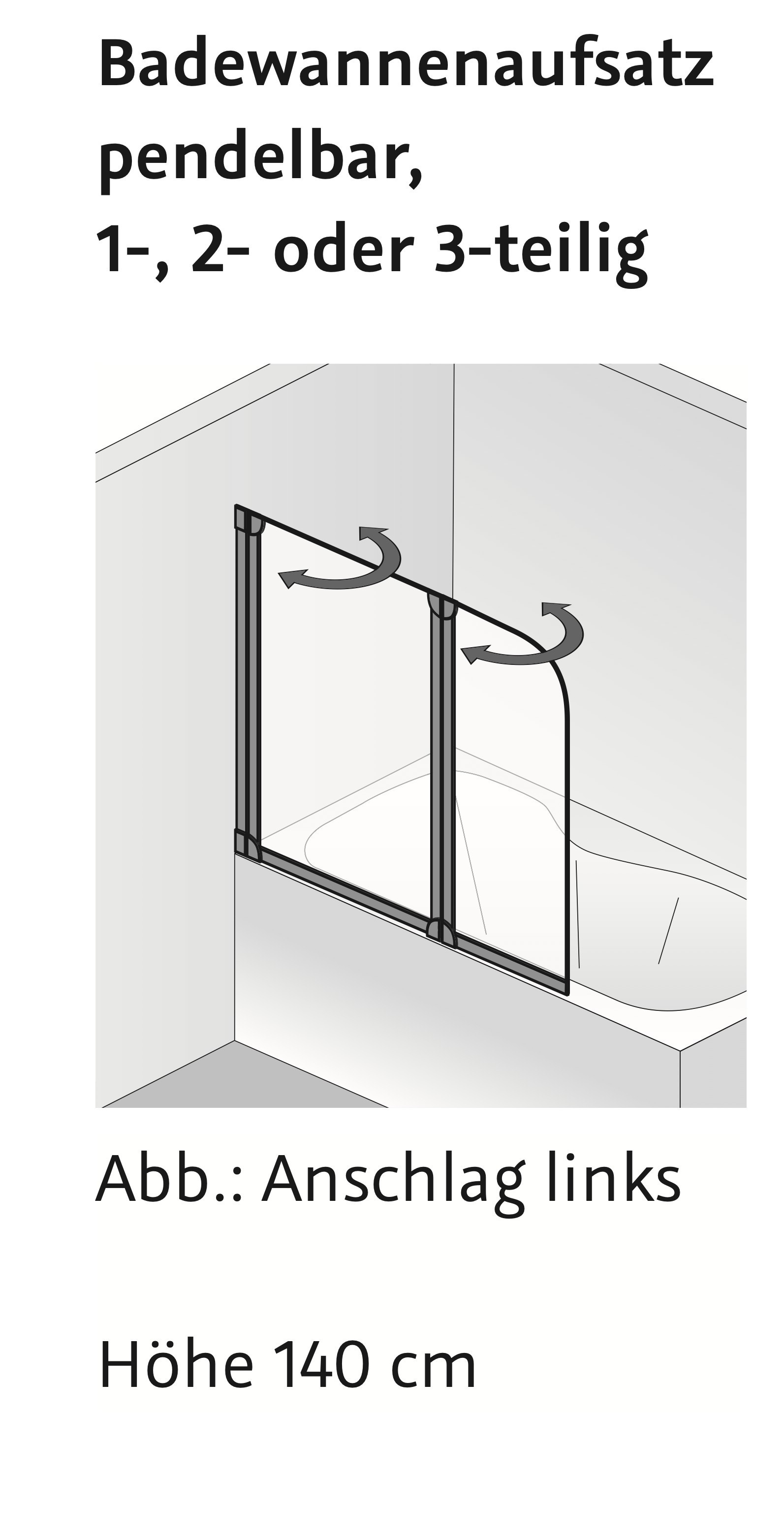 HSK gerahmte Badewannenaufsatz 3-teilig „Favorit“ Glas Chinchilla, Profile Manhattan, H: 1400 mm HSK gerahmte Badewannenaufsatz 3-teilig „Favorit“ Glas Chinchilla, Profile Manhattan, H: 1400 mm