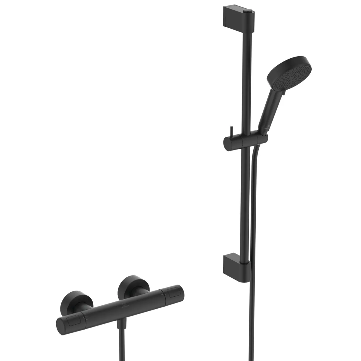 Gleitstangekombination „CerathermT25N“, Befestigung verdeckt in Silk Black Gleitstangekombination „CerathermT25N“, Befestigung verdeckt in Silk Black