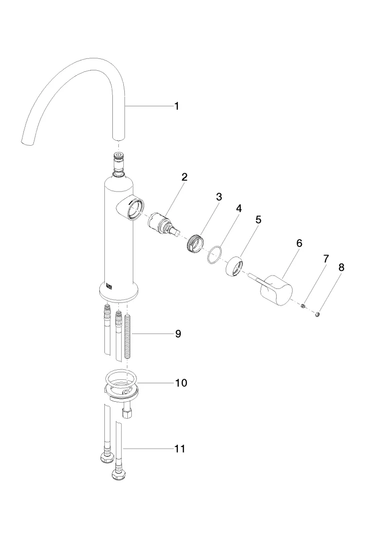 Dornbracht VAIA Waschtisch-Einhandbatterie mit erhöhtem Standfuß ohne Ablaufgarnitur - Chrom Dornbracht VAIA Waschtisch-Einhandbatterie mit erhöhtem Standfuß ohne Ablaufgarnitur - Chrom
