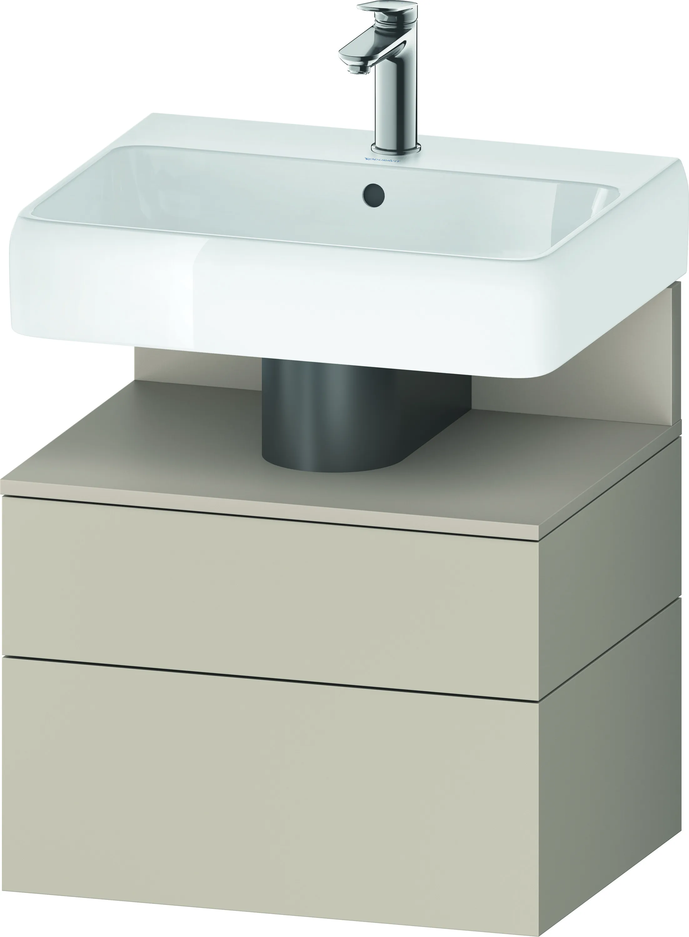 Duravit Waschtischunterschrank wandhängend „Qatego“ 59 × 59 × 47 cm, mit Beleuchtung
