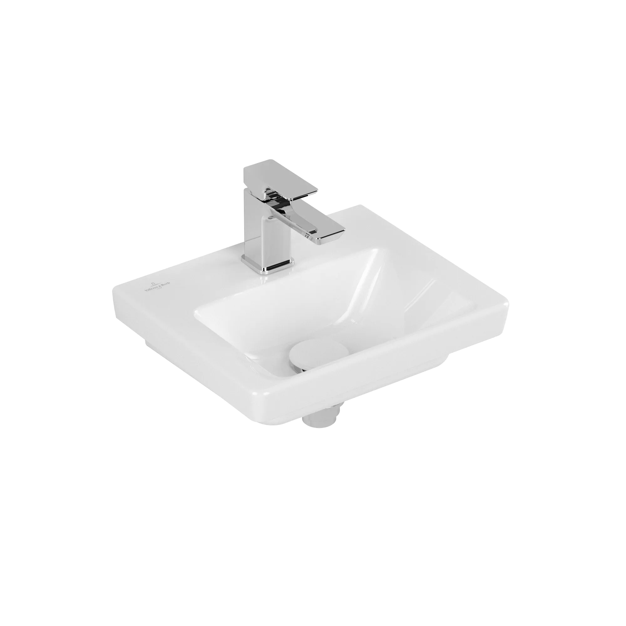 Villeroy & Boch Handwaschbecken „Subway 3.0“ 370 × 305 × 130 mm, ohne Hahnlochbohrung, Hahnlochposition mittig in Weiß Alpin Villeroy & Boch Handwaschbecken „Subway 3.0“ 370 × 305 × 130 mm, ohne Hahnlochbohrung, Hahnlochposition mittig in Weiß Alpin