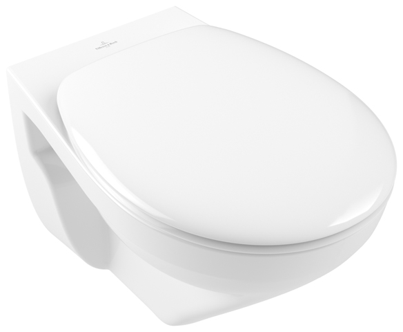 Tiefspül-WC spülrandlos O.novo 7682R0, 360 x 540 x 356 mm, Oval, Abgang waagerecht, Weiß Alpin