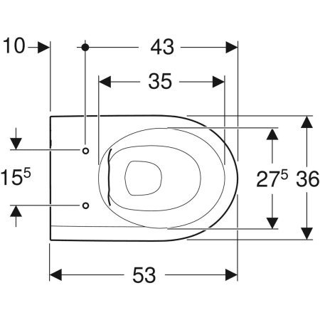 Wand-Tiefspül-WC „iCon“ geschlossene Form 35,5 × 33 × 53 cm, ohne Spülrand