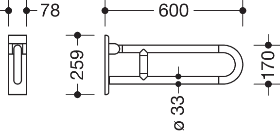 HEWI Stützklappgriff „Serie 801“