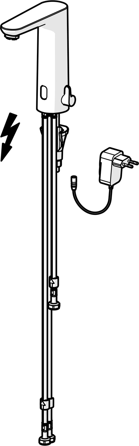 Hansa Waschtischarmatur, elektronisch Niederdruck „Electra“ Ausladung 124 mm in Chrom Hansa Waschtischarmatur, elektronisch Niederdruck „Electra“ Ausladung 124 mm in Chrom