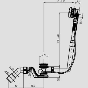 Swing Plus Ein-, Ab- und Überlaufgarnitur für Normalwannen Swing Plus Ein-, Ab- und Überlaufgarnitur für Normalwannen