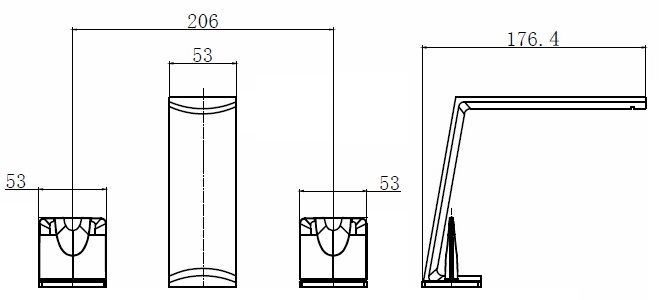 Waschtisch-Dreilochbatterie AqvaFlow - 1" 1/4 Klick-Klack-Ablaufgarnitur - keramische Innenoberteile 90° - flexible Druckschläuche 3/8", DVGW W270 - chrom