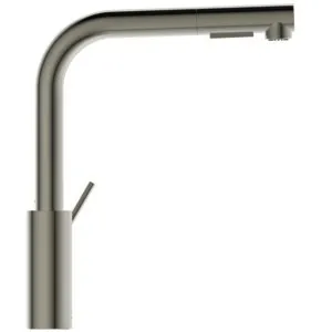 Ideal Standard Küchenarmatur Gusto Serie, L-Auslauf mit 2-Funktionshandbrause Silver Storm, Ausladung 235 mm, Auslaufhöhe 295 mm