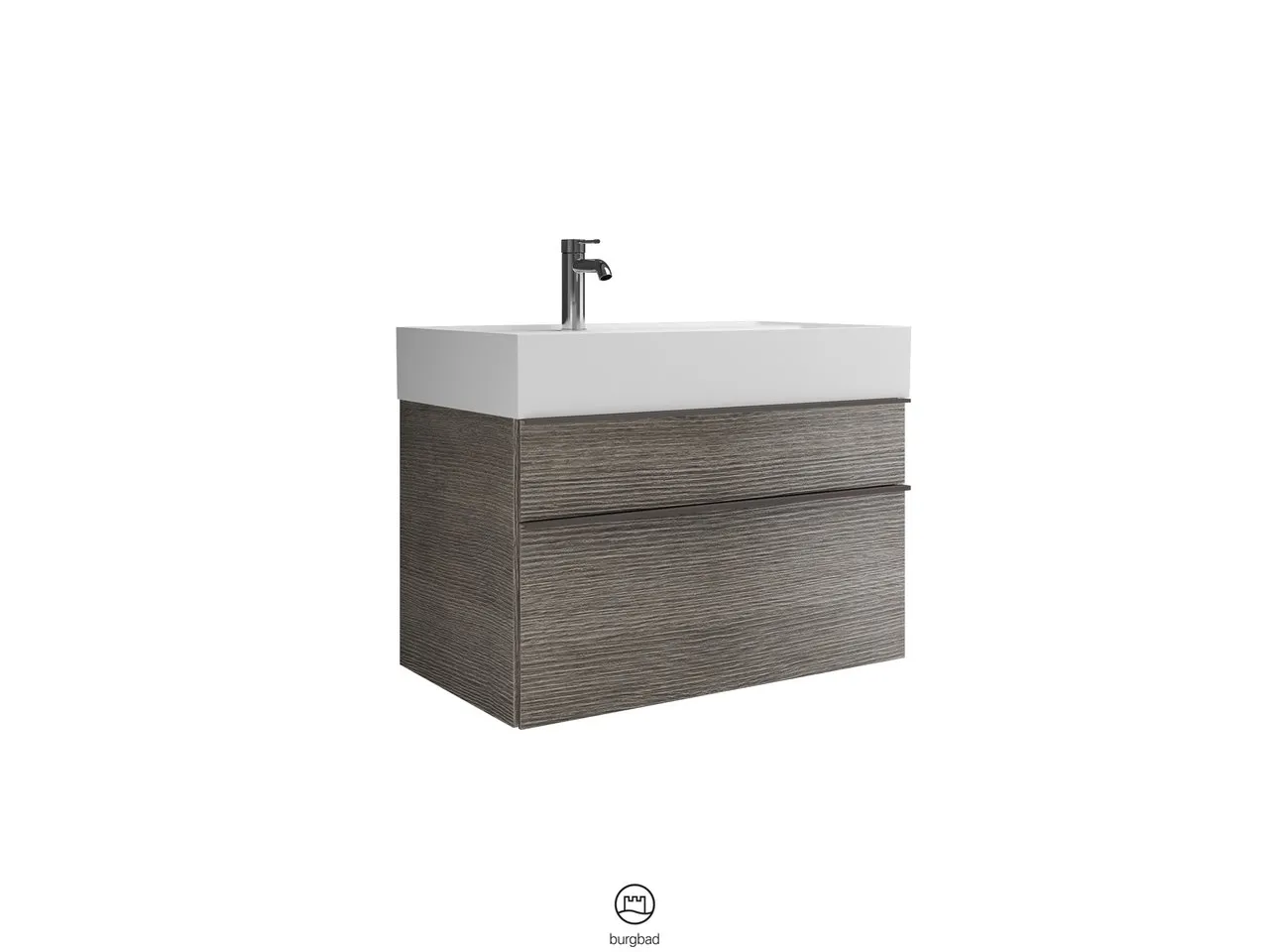 Mi-Waschtisch inkl. WTU Yumo von burgbad – Mineralguss, 470x815x610 mm, 1 Schublade, 1 Auszug, cleanFlow Mi-Waschtisch inkl. WTU Yumo von burgbad – Mineralguss, 470x815x610 mm, 1 Schublade, 1 Auszug, cleanFlow