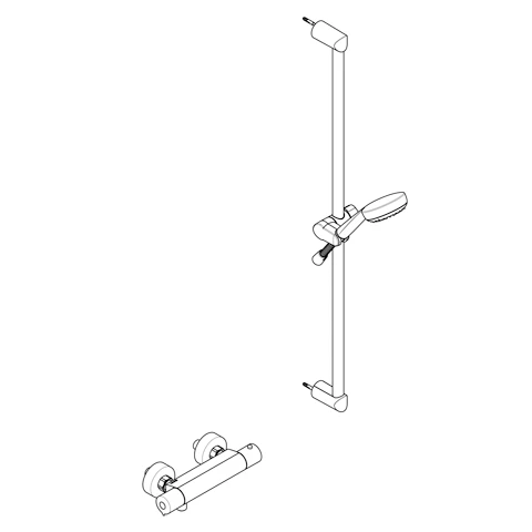 LOGO Shower-Duo 1S Wandstange L=900mm chrom