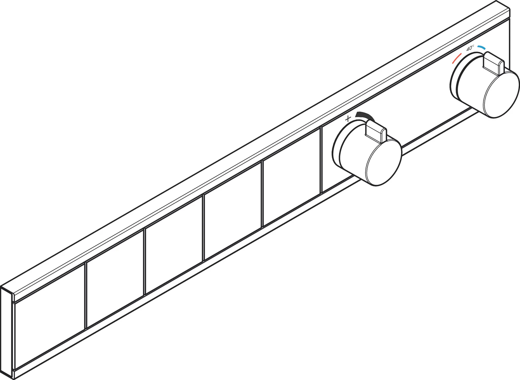 Thermostat Unterputz RainSelect Fertigset 4 Verbraucher chrom Thermostat Unterputz RainSelect Fertigset 4 Verbraucher chrom