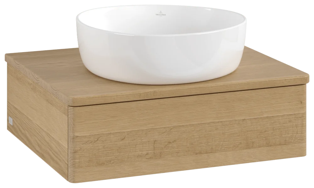 Villeroy & Boch Waschbeckenunterschrank Antao Honey Oak, 600x190x500 mm, mit Beleuchtung und SoftClosing