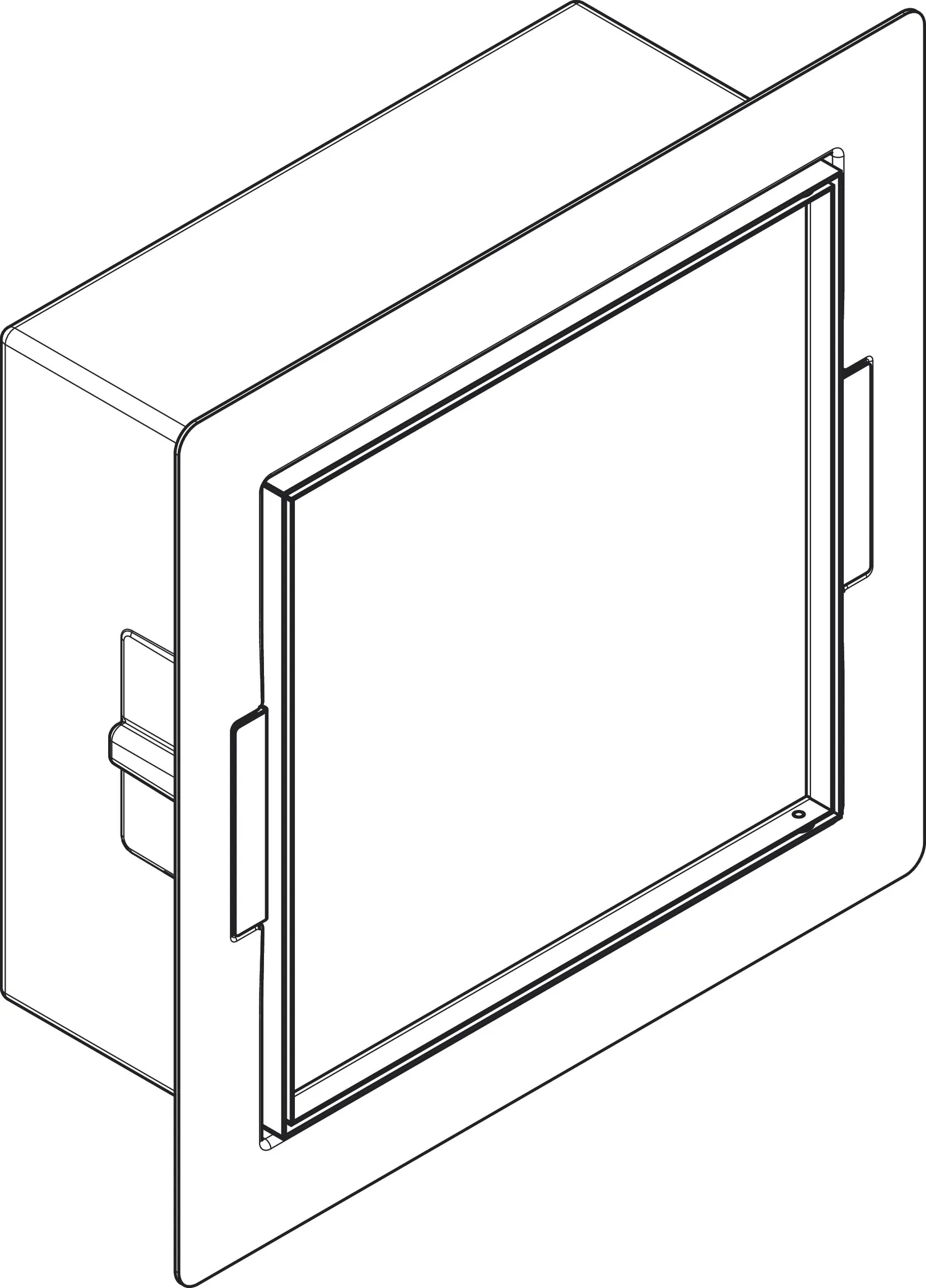 Hansgrohe XtraStoris Rock Wandnische mit befliesbarer Tür, 300 x 300 x 140 mm, Edelstahl gebürstet