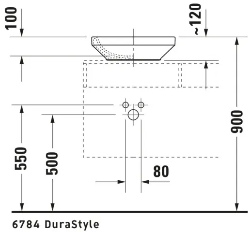 Aufsatzwaschtisch „DuraStyle“, ohne Überlauf