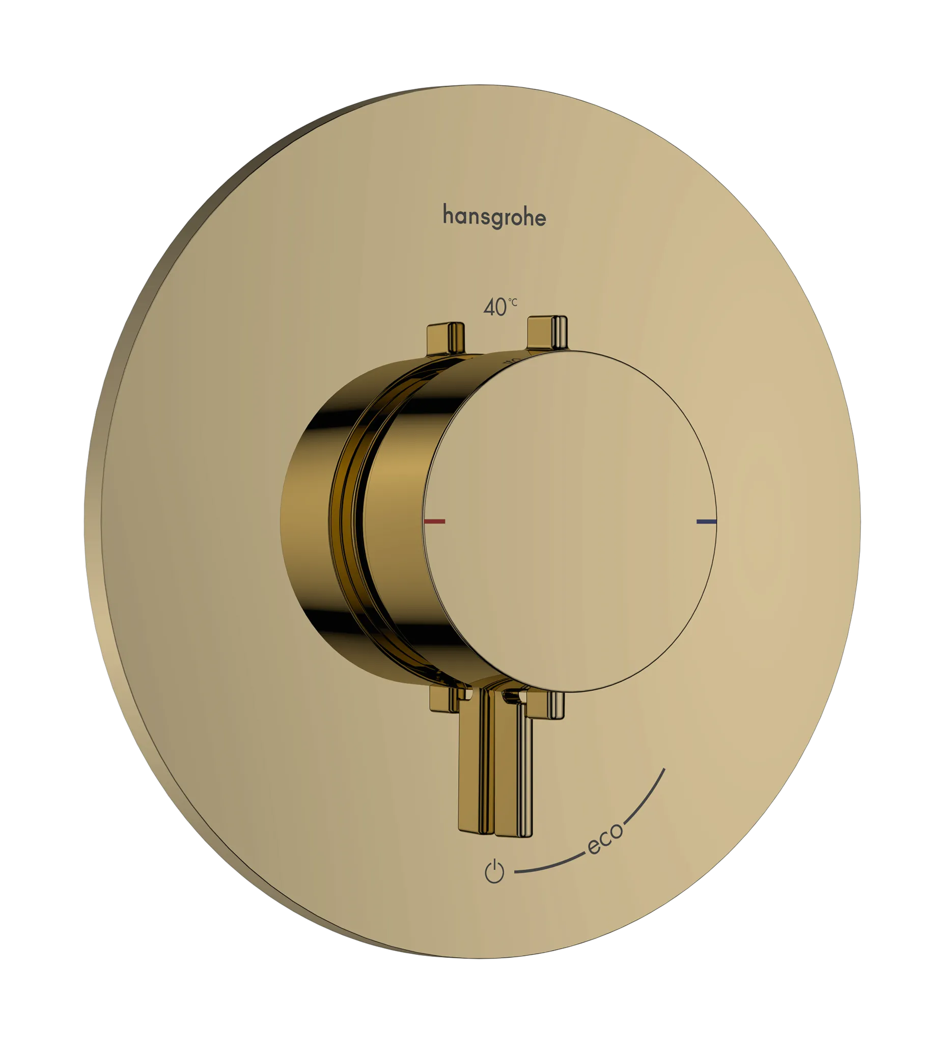 Hansgrohe Ecostat Comfort S Thermostat Unterputz, 1 Verbraucher, Polished Gold Optic, max. Durchflussmenge 21,3 l/min bei 3 bar, einstellbare Temperaturbegrenzung