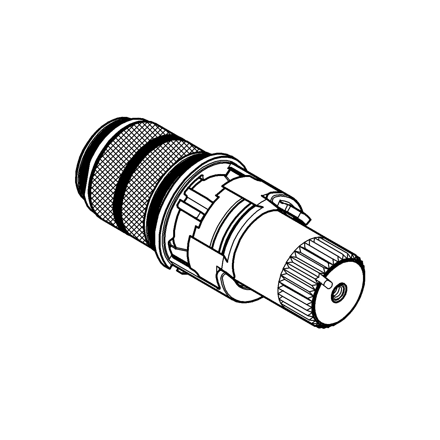 Thermostat-Kompaktkartusche 47175, 1/2″, für vertauschte Wasserwege, Kompaktkartusche mit Dehnstoff-Thermoelement, für Grohtherm Thermostate