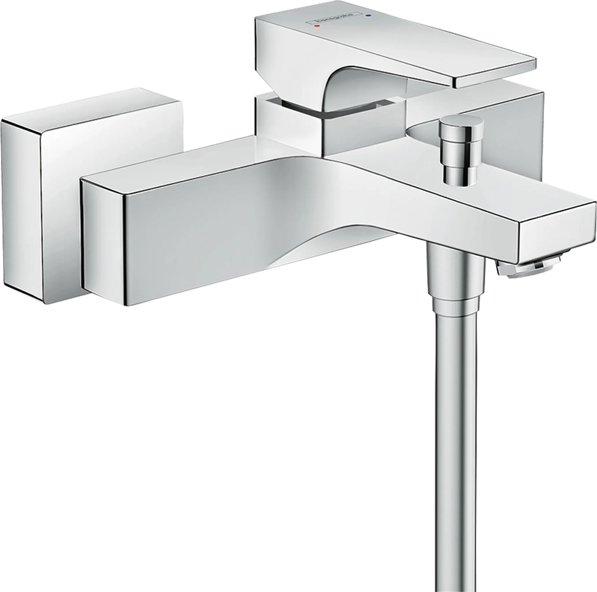 Hansgrohe Metropol Wannenmischer Aufputz, Chrom, Ausladung 180 mm, 2 Verbraucher, Keramikmischsystem