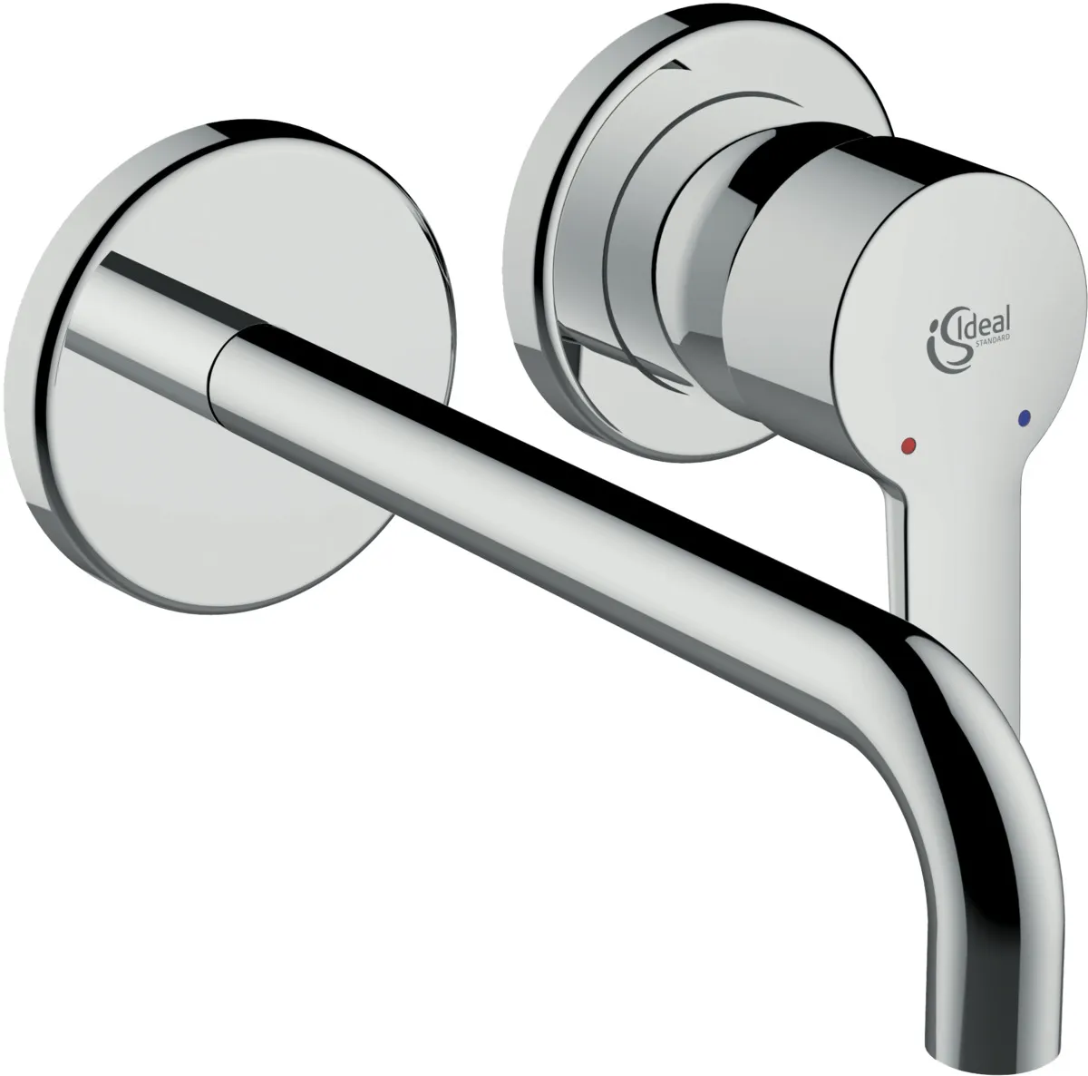 Wand-Waschtischarmatur ConnectBlue, Bausatz2, 2 Rosetten Durchmesser: 83mm, Ausladung 204mm, Chrom Wand-Waschtischarmatur ConnectBlue, Bausatz2, 2 Rosetten Durchmesser: 83mm, Ausladung 204mm, Chrom