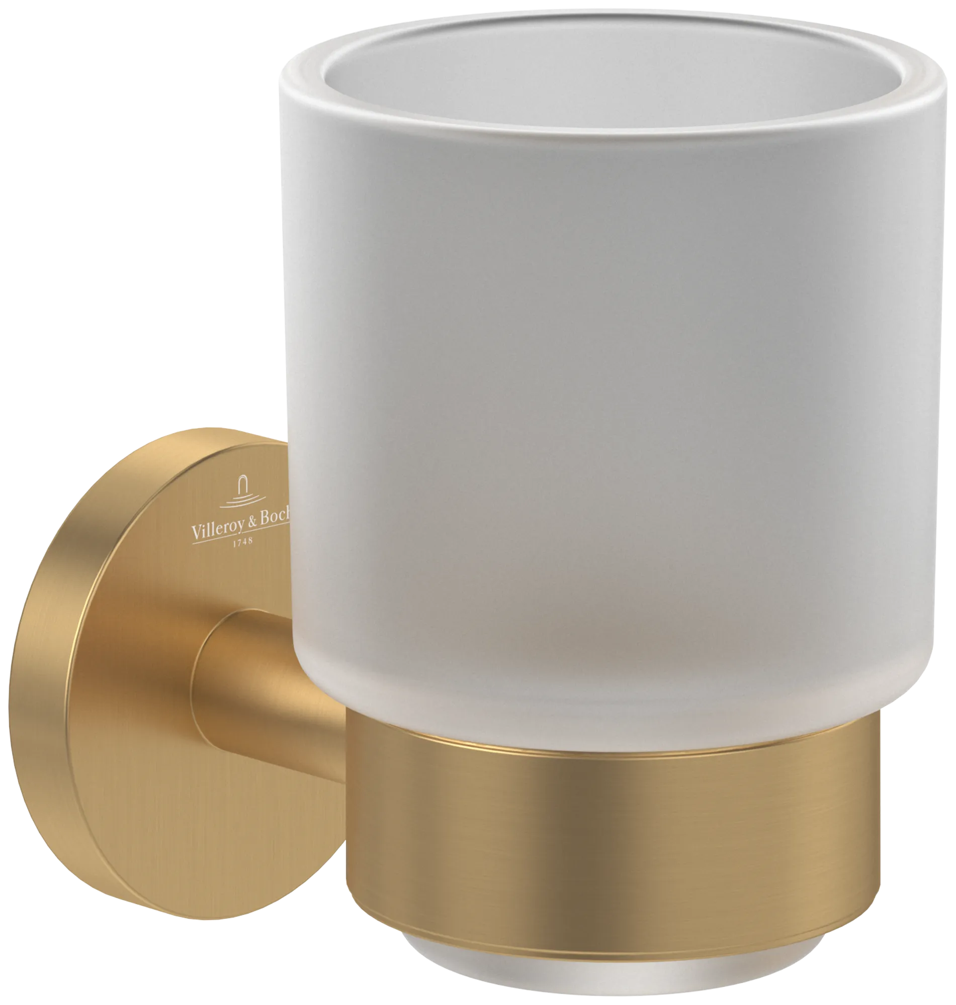 Villeroy & Boch Glashalter Elements - Tender, Brushed Gold, 74 x 100 x 96 mm, Wandmontage