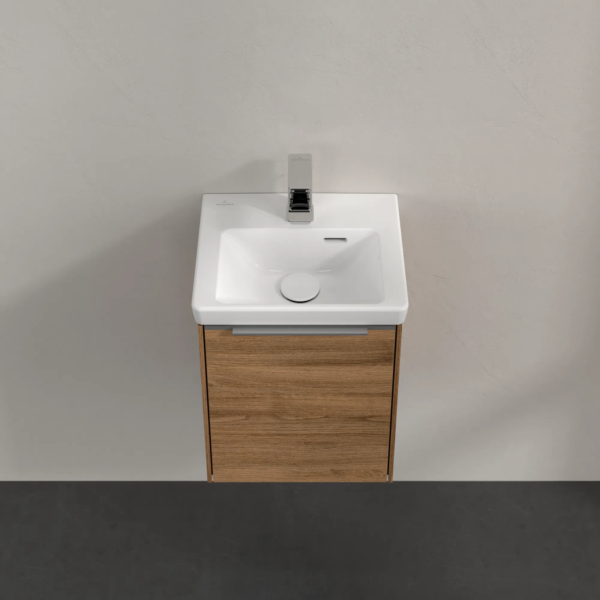 Villeroy & Boch Waschtischunterschrank mit Tür „Subway 3.0“ für Schrankwaschtisch 35,1 × 42,9 × 30,9 × 30,9 cm 1 Tür, Anschlag (Scharnier) links, Waschbecken mittig, 1 Tür, mittig, Anschlag links