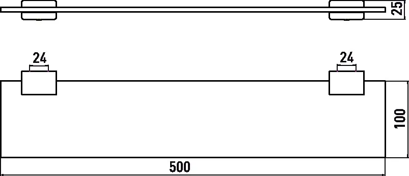 emco system 2 AblageGlasteil klar, 500 mm, chrom emco system 2 AblageGlasteil klar, 500 mm, chrom
