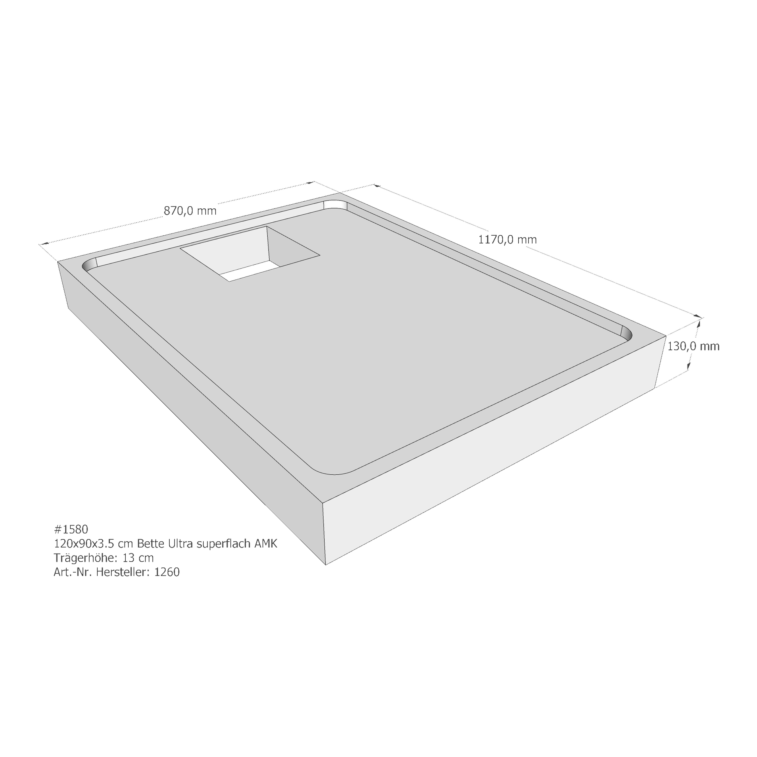 Duschwannenträger für Bette Ultra (superflach) 120 × 90 × 3,5 cm Duschwannenträger für Bette Ultra (superflach) 120 × 90 × 3,5 cm