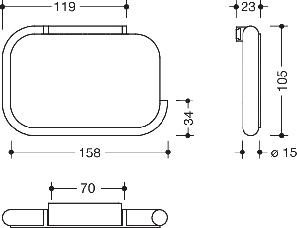 WC-Papierhalter mit Deckel, Edelstahl, PVD beschichtet, Breite 158 mm, Höhe 105 mm, Durchmesser 15 mm, in Farbe CK (Messing glänzend) WC-Papierhalter mit Deckel, Edelstahl, PVD beschichtet, Breite 158 mm, Höhe 105 mm, Durchmesser 15 mm, in Farbe CK (Messing glänzend)