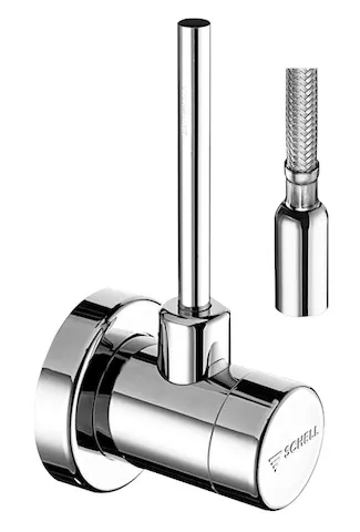 Eckventil mit Regulierfunktion CLASSIC, Schubrosette Ø 65 mm, DN 15 G 1/2 AG, Ø 10 mm (DN 10 G 3/8 AG), chrom Eckventil mit Regulierfunktion CLASSIC, Schubrosette Ø 65 mm, DN 15 G 1/2 AG, Ø 10 mm (DN 10 G 3/8 AG), chrom