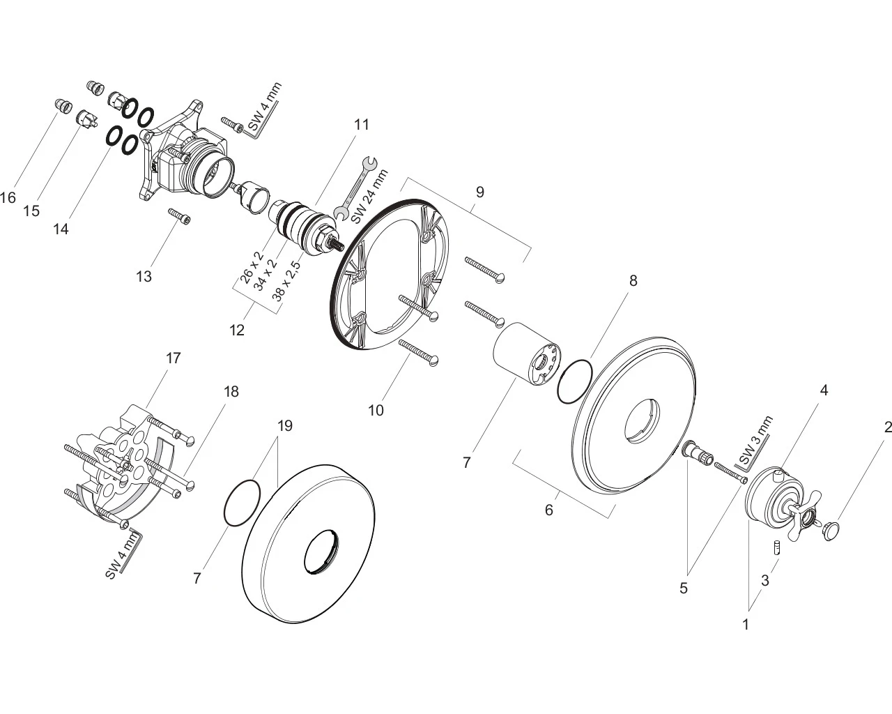 Thermostat Unterputz Axor Montreux High Flow Fertigset chrom