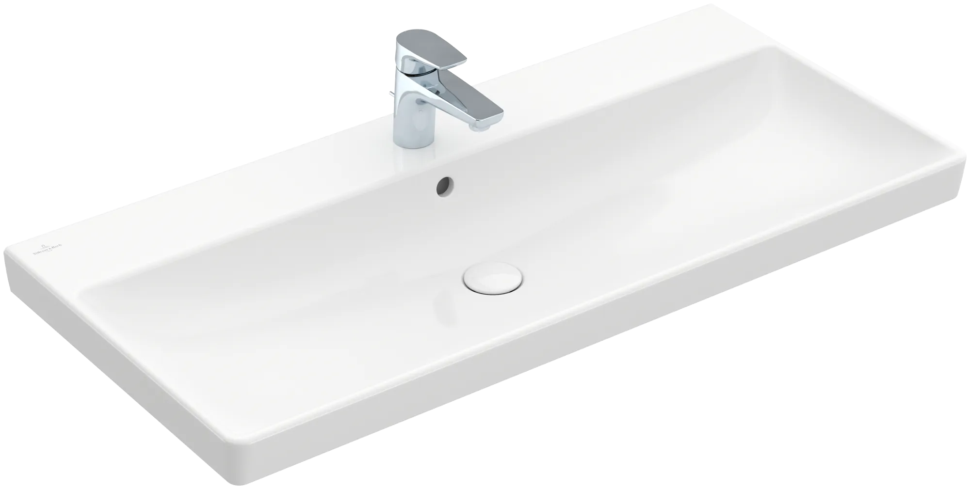 Villeroy & Boch Wandwaschtisch „Avento“ 1000 × 470 × 180 mm, für Becken mittig, Hahnlochposition mittig, mit Hahnlochbohrung in Weiß Alpin Villeroy & Boch Wandwaschtisch „Avento“ 1000 × 470 × 180 mm, für Becken mittig, Hahnlochposition mittig, mit Hahnlochbohrung in Weiß Alpin